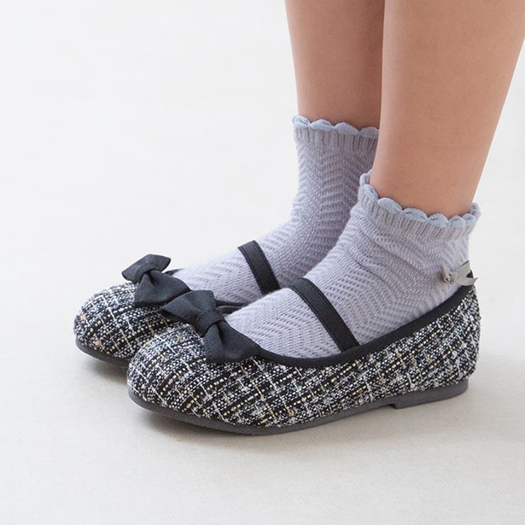ブラックツイード／クロス調 | 子供 靴 女の子 | welleg