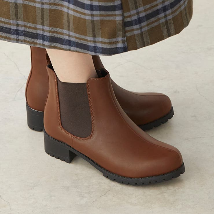 1086ダークブラウンpu | レディース ラウンドトゥ ブーティー | welleg