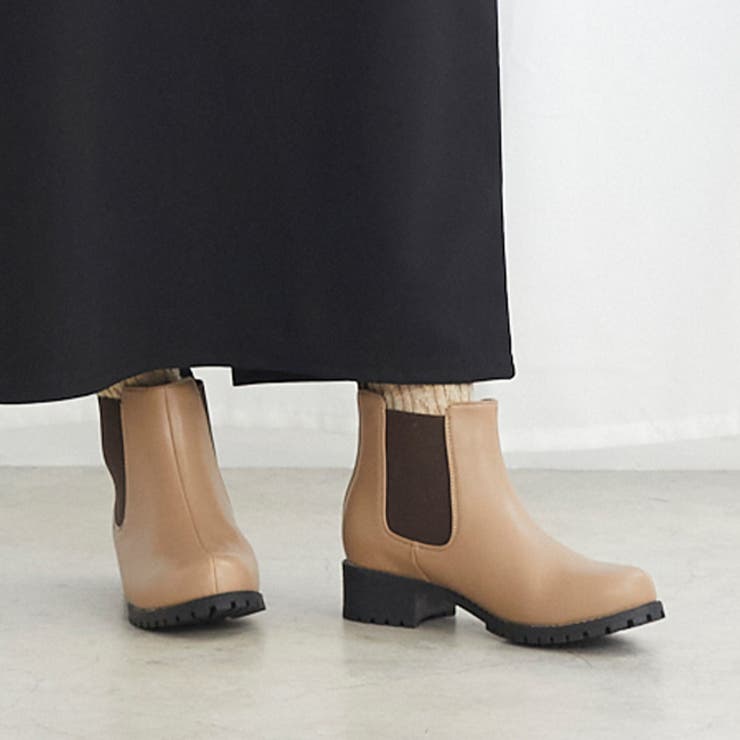 1033ベージュPU | レディース ラウンドトゥ ブーティー | welleg