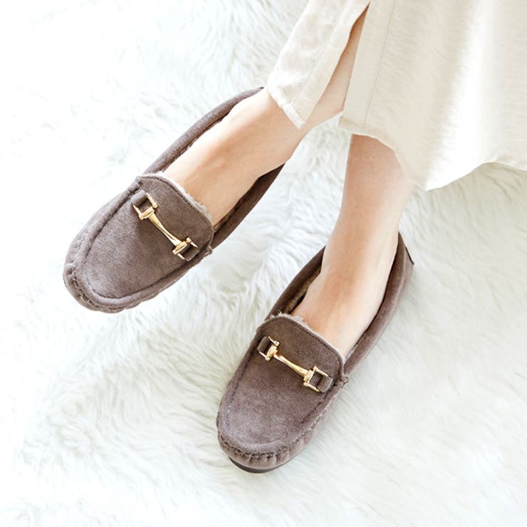 3197チャコールグレーSD | レディース モカシン ムートン | welleg