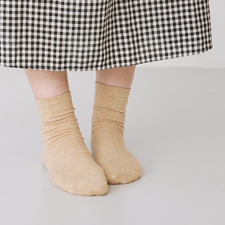 6022ベージュ（ゴム無し） | 日本製 ソックス 靴下 | welleg