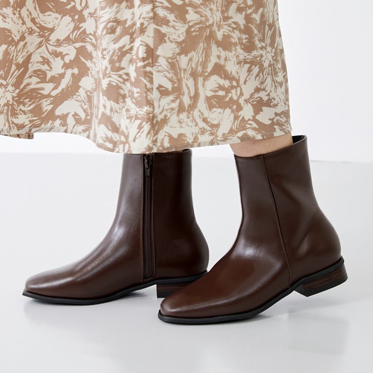 1086ダークブラウンPU | ショートブーツ レディース チャンキーヒール | welleg