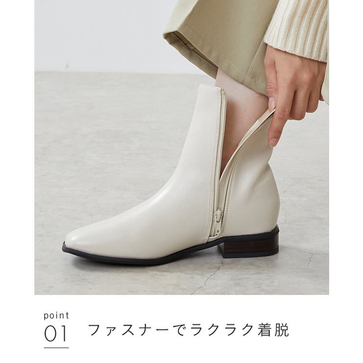 ショートブーツ レディース チャンキーヒール | welleg | 詳細画像17 