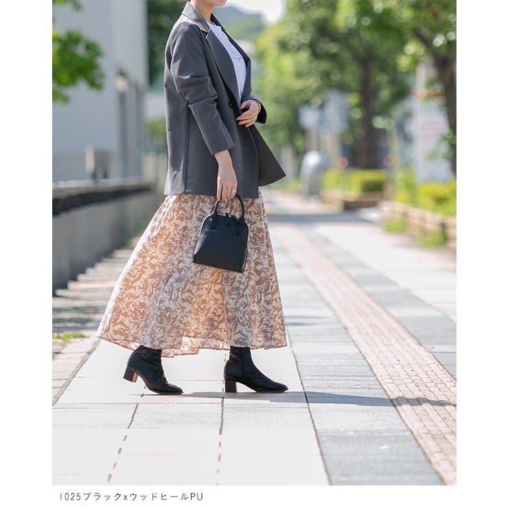 ショートブーツ レディース チャンキーヒール | welleg | 詳細画像8 