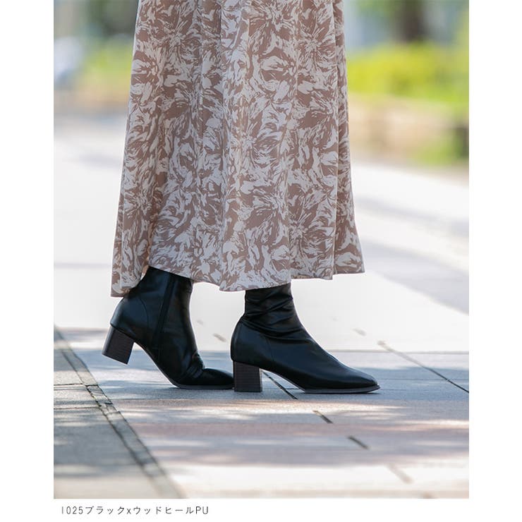 ショートブーツ レディース チャンキーヒール | welleg | 詳細画像9 