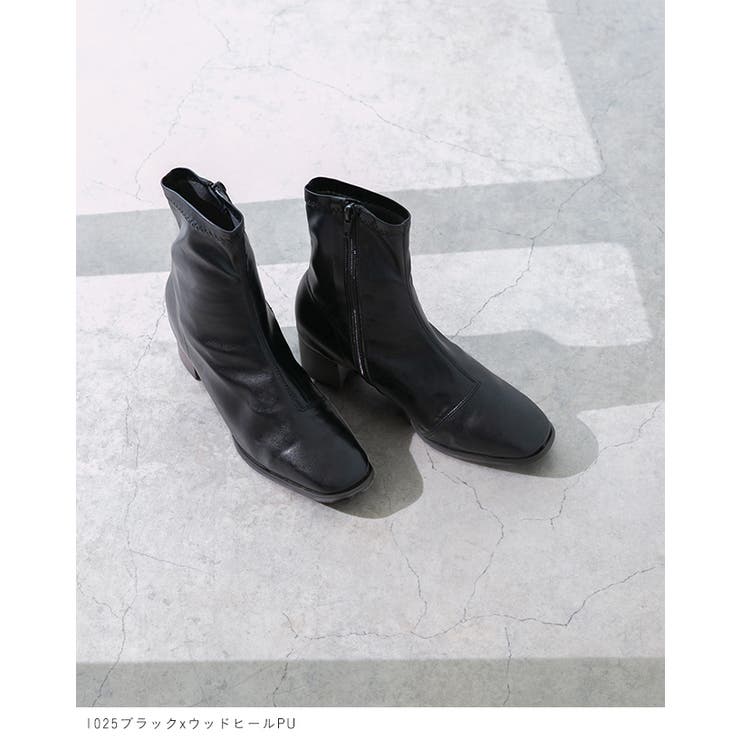 ショートブーツ レディース チャンキーヒール | welleg | 詳細画像12 