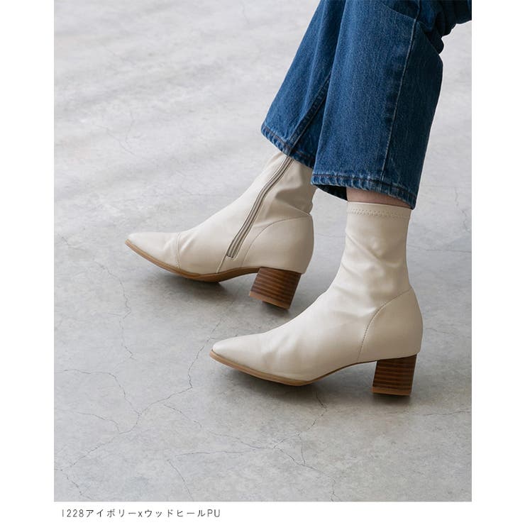 ショートブーツ レディース チャンキーヒール | welleg | 詳細画像16 