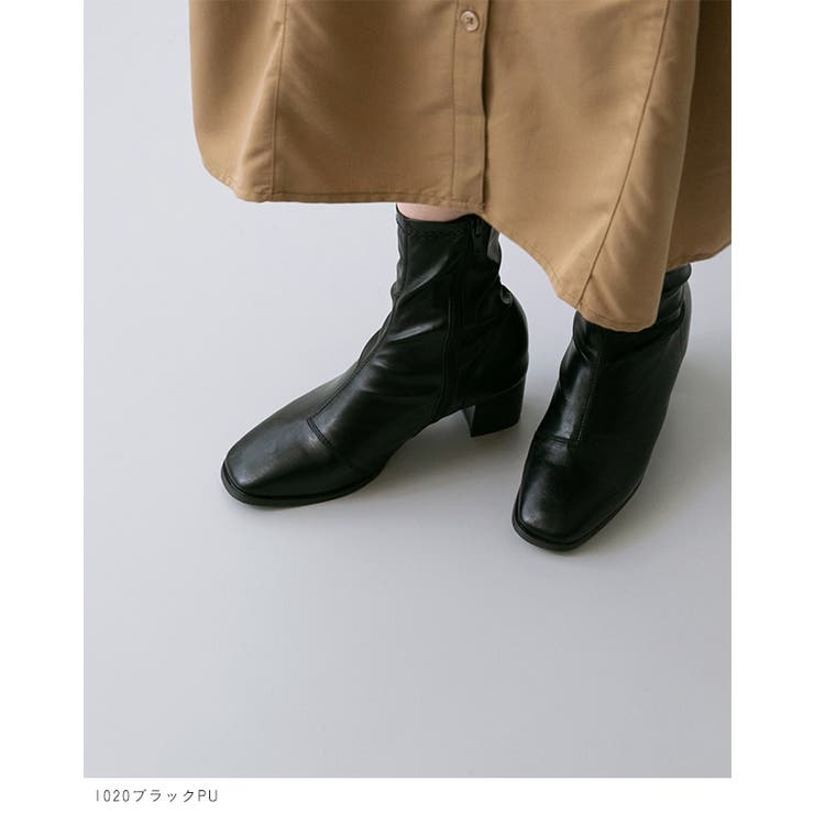 ショートブーツ レディース チャンキーヒール | welleg | 詳細画像19 