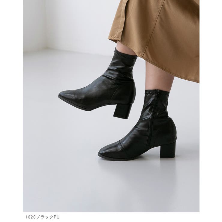 ショートブーツ レディース チャンキーヒール | welleg | 詳細画像21 