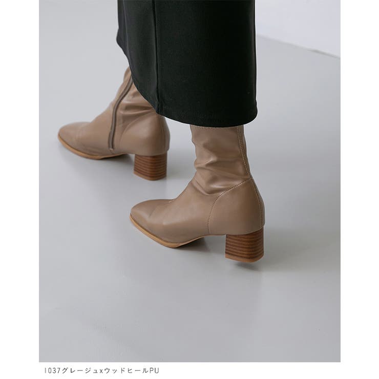 ショートブーツ レディース チャンキーヒール | welleg | 詳細画像23 