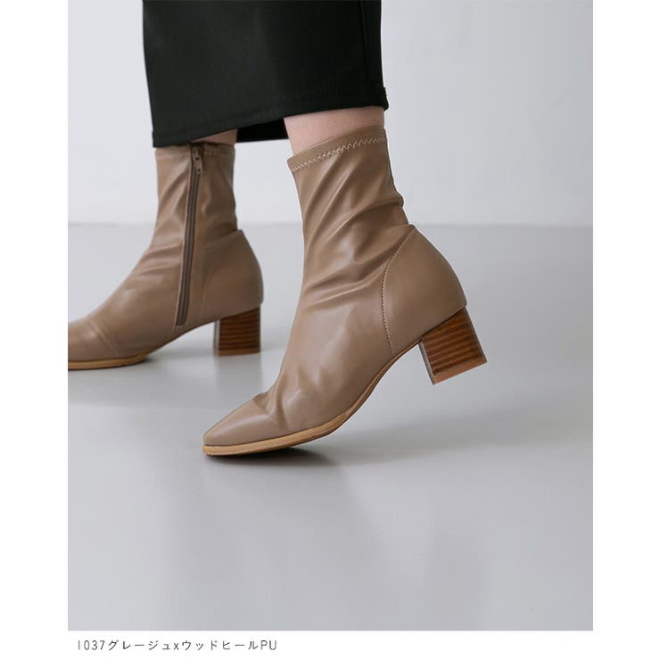 ショートブーツ レディース チャンキーヒール | welleg | 詳細画像24 