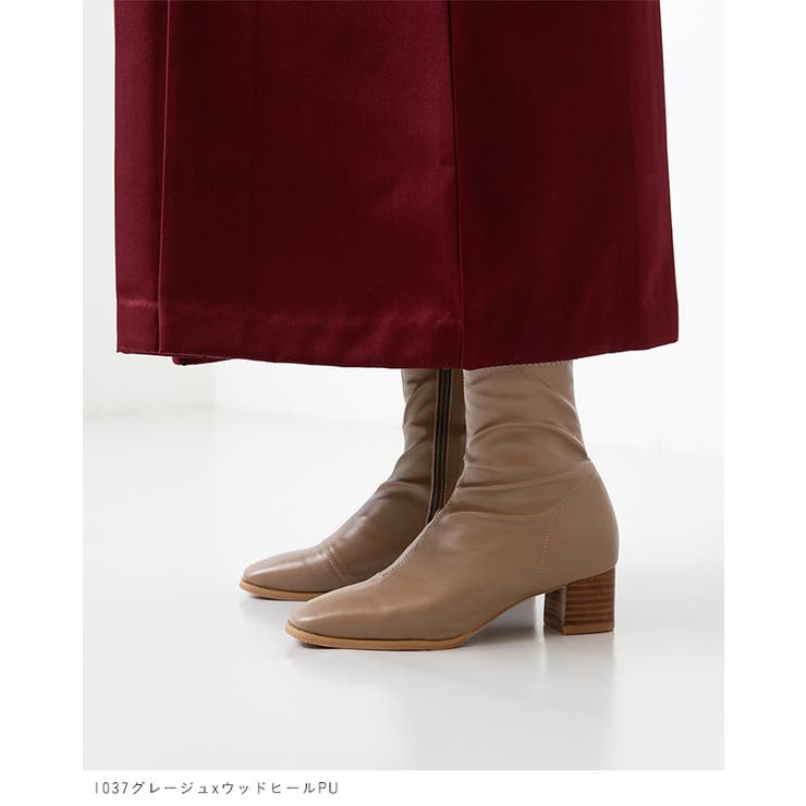 ショートブーツ レディース チャンキーヒール | welleg | 詳細画像33 