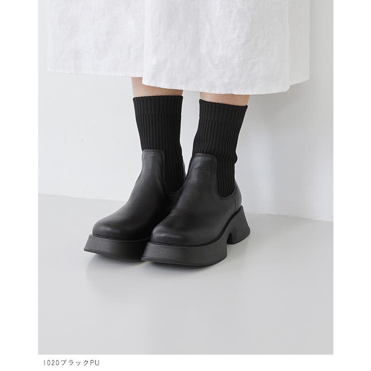 ショートブーツ ソックスブーツ レディース | welleg | 詳細画像7 