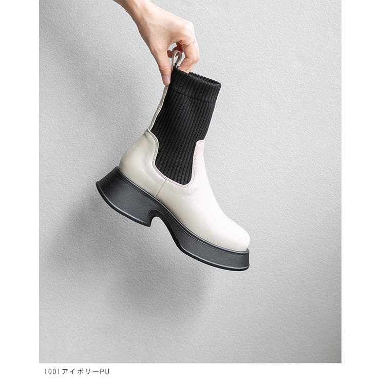 ショートブーツ ソックスブーツ レディース | welleg | 詳細画像13 