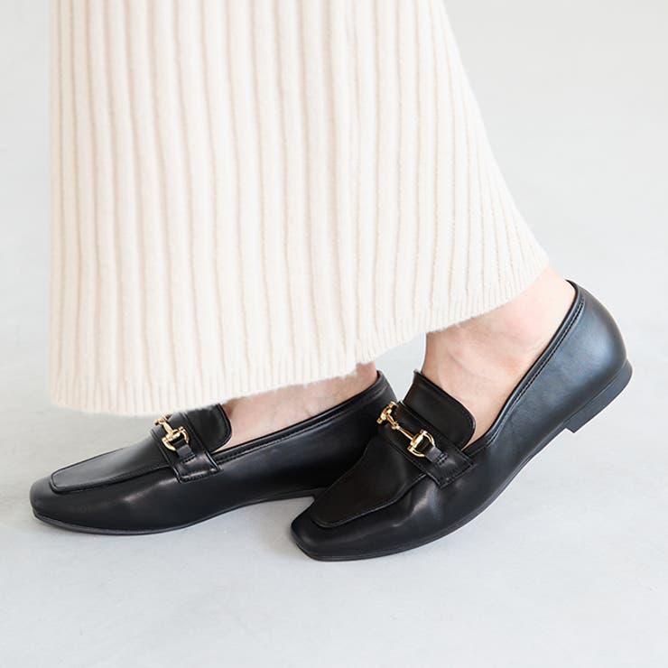 1020ブラックビットPU | ビットローファー レディース 幅広 | welleg