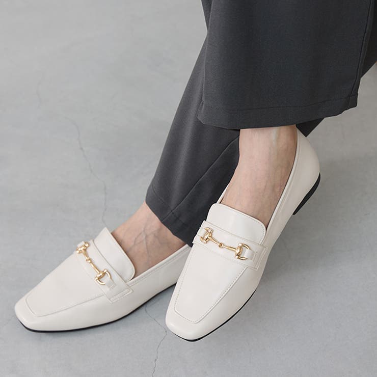 1001アイボリービットPU | ビットローファー レディース 幅広 | welleg