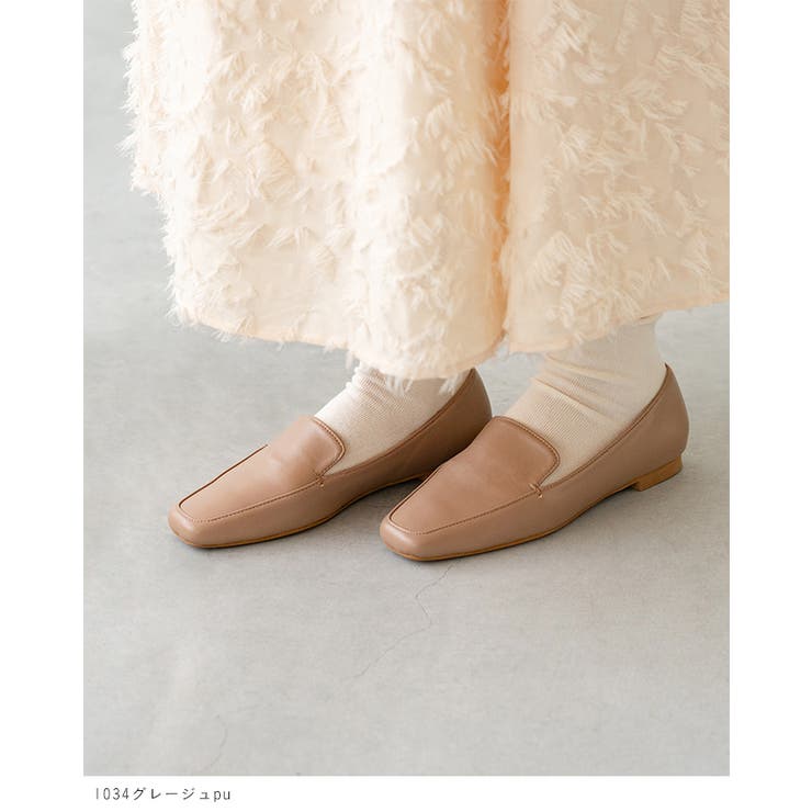 スクエアトゥフラットローファー ローファー カジュアルシューズ | welleg | 詳細画像13 