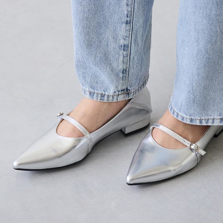 1140シルバーPU | パンプス 走れる ストラップ | welleg