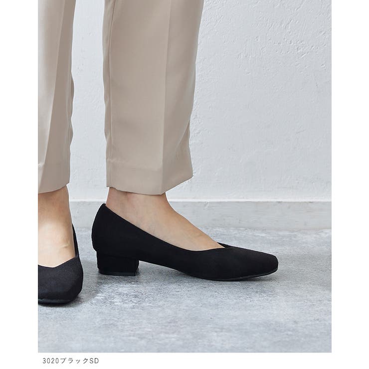 Vカット スクエアトゥ チャンキーヒール | welleg | 詳細画像6 