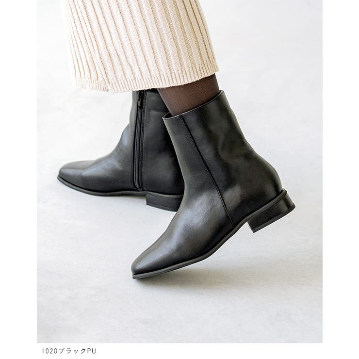 ショートブーツ レディース チャンキーヒール | welleg | 詳細画像4 