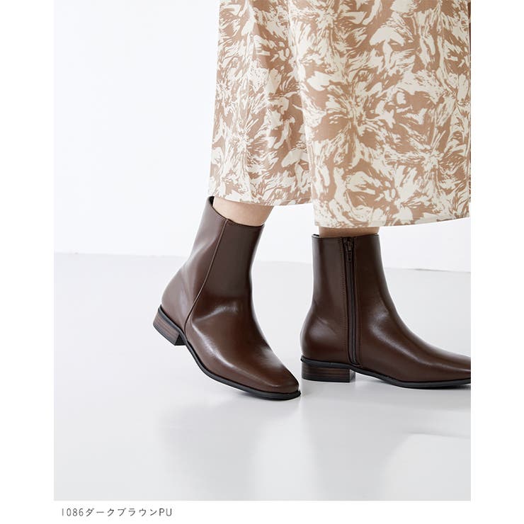 ショートブーツ レディース チャンキーヒール | welleg | 詳細画像10 