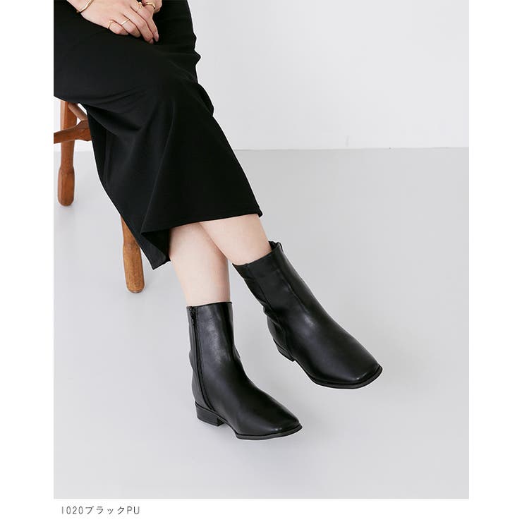 ショートブーツ レディース チャンキーヒール | welleg | 詳細画像15 