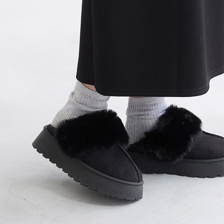 3020ブラックSD | ムートンシューズ スリッパ スリッポン | welleg