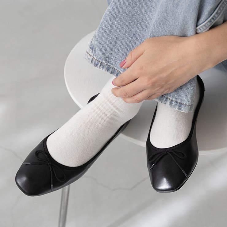 1020ブラックpu | スクエアトゥ バレエシューズ バレエコア | welleg