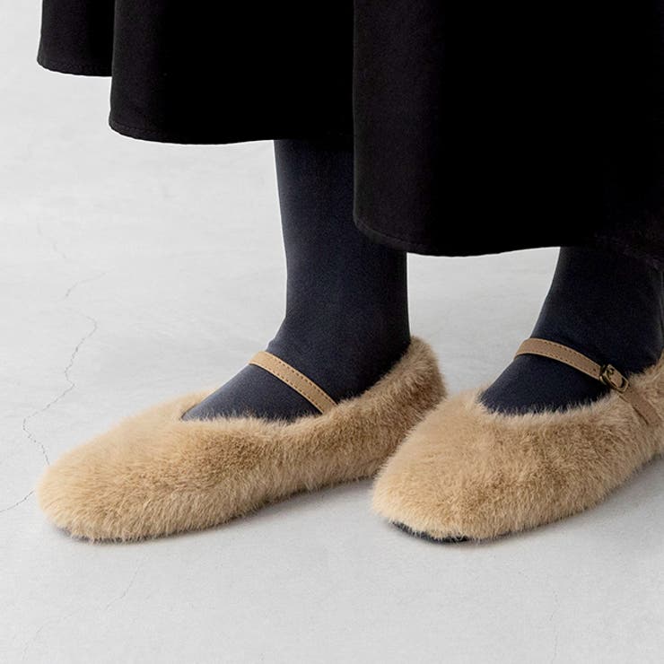 4033ベージュファー | バレエシューズ パンプス レディース | welleg