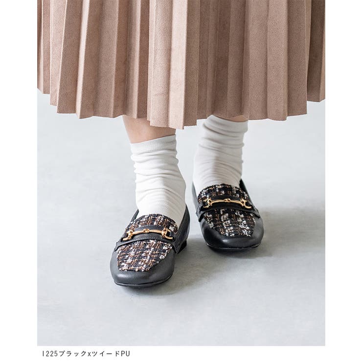 SHISEI ホワイト系 スクエアトゥ ローファー square toe loafer/スクエアトゥローファー（ローファー