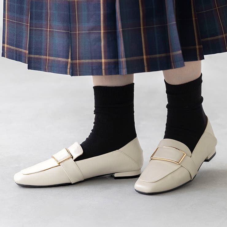 1001アイボリーPU | ローファー フラットシューズ ぺたんこ靴 | welleg