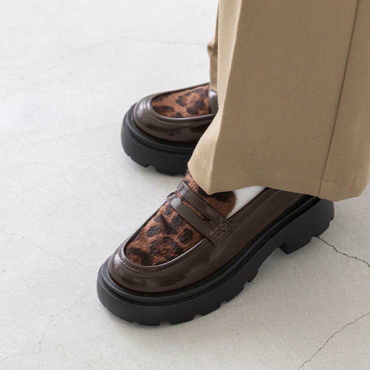 4224レオパードハラコ調 | ローファー レディース コインローファー | welleg