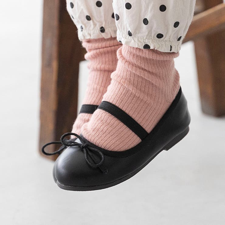ブラックx細リボン／スムース調 | 子供 靴 女の子 | welleg