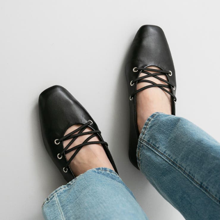 1020ブラックPU | パンプス フラットシューズ ぺたんこパンプス | welleg