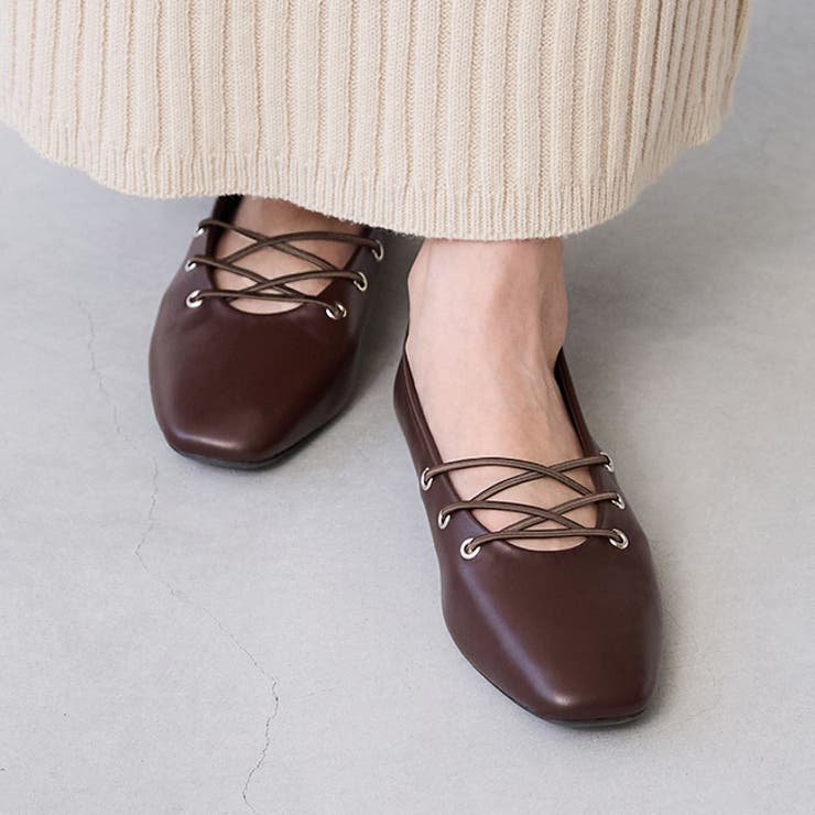 1084ブラウンPU | パンプス フラットシューズ ぺたんこパンプス | welleg