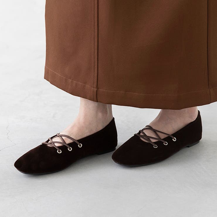 4084ブラウンベロア | パンプス フラットシューズ ぺたんこパンプス | welleg