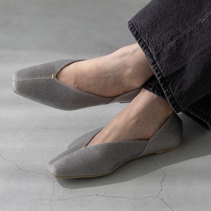 4013グレーハラコ調 | パンプス ぺたんこ 2way | welleg