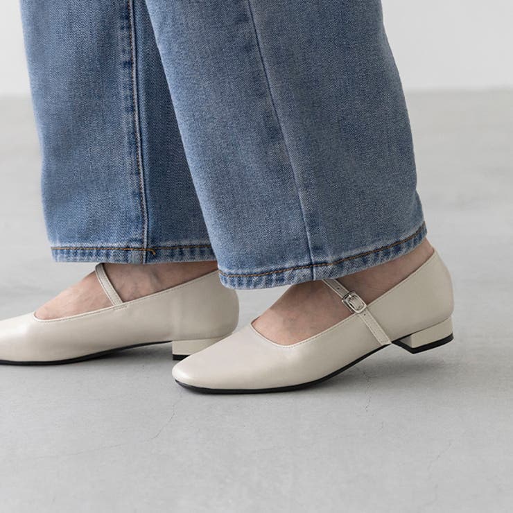 1001アイボリーPU | パンプス 走れる ストラップ | welleg