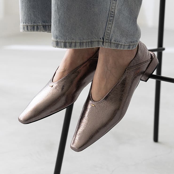 4141ガンメタル | パンプス バブーシュ スクエアトゥ | welleg