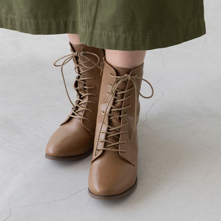 1082オークPU | ミドルブーツ レディース レースアップブーツ | welleg
