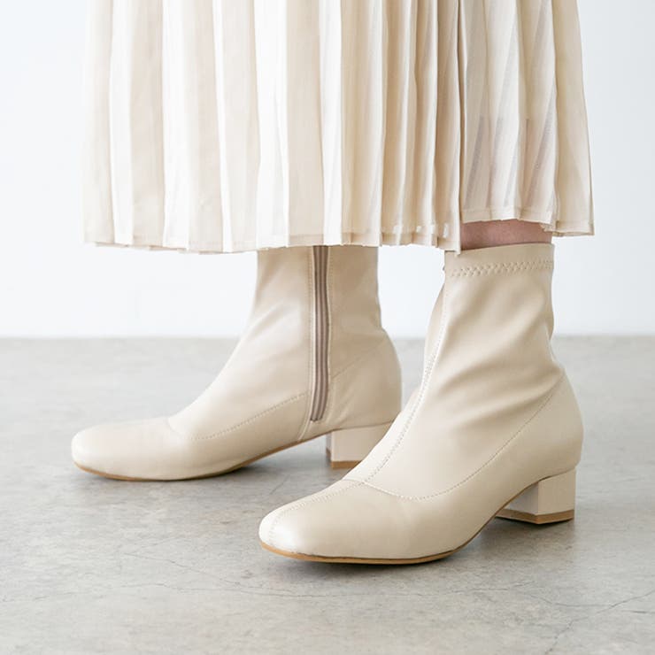 1001アイボリーPU | ブーツ ショート ショートブーツ | welleg