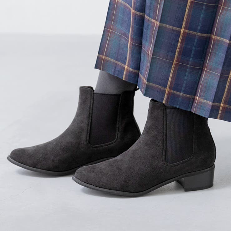 3020ブラックsd | ポインテッドトゥ ローヒール サイドゴア | welleg