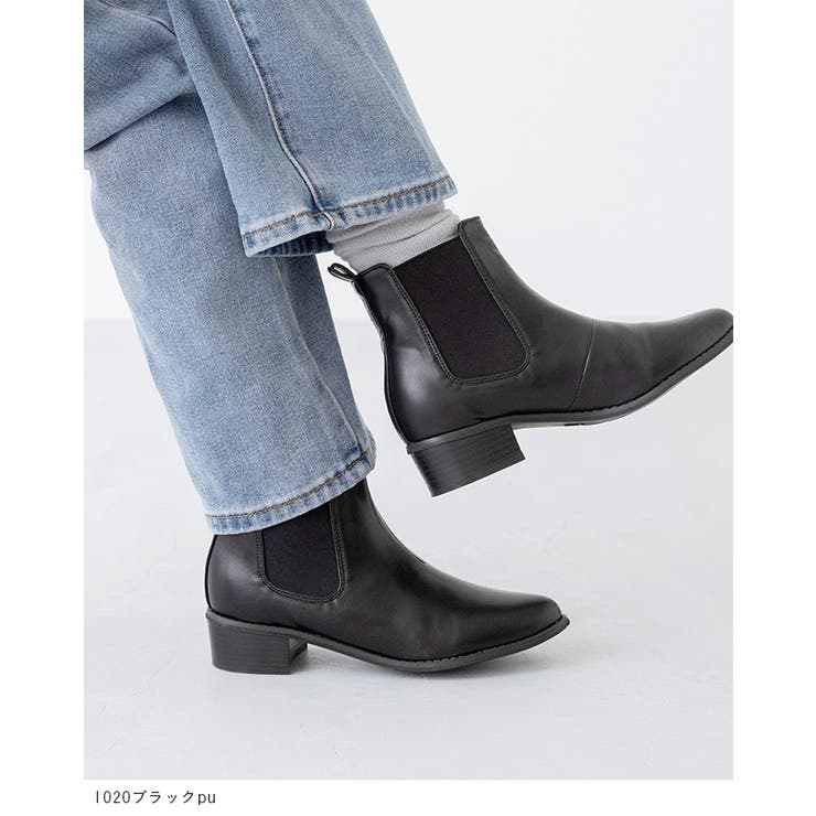 ポインテッドトゥ ローヒール サイドゴア | welleg | 詳細画像4 