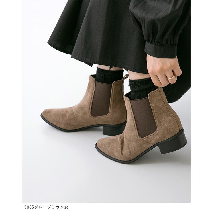 ポインテッドトゥ ローヒール サイドゴア | welleg | 詳細画像10 