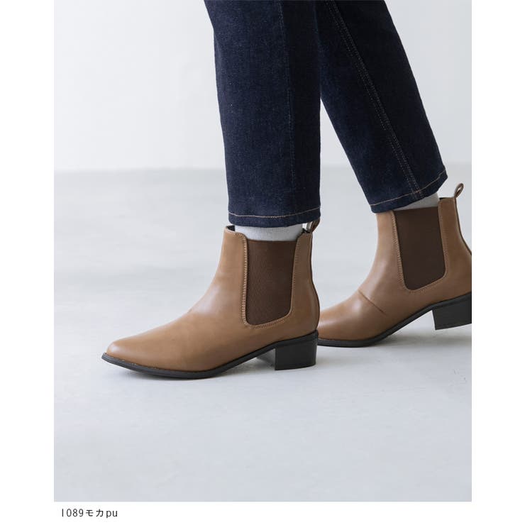 ポインテッドトゥ ローヒール サイドゴア | welleg | 詳細画像17 