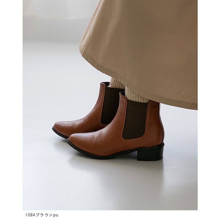 ポインテッドトゥ ローヒール サイドゴア | welleg | 詳細画像18 