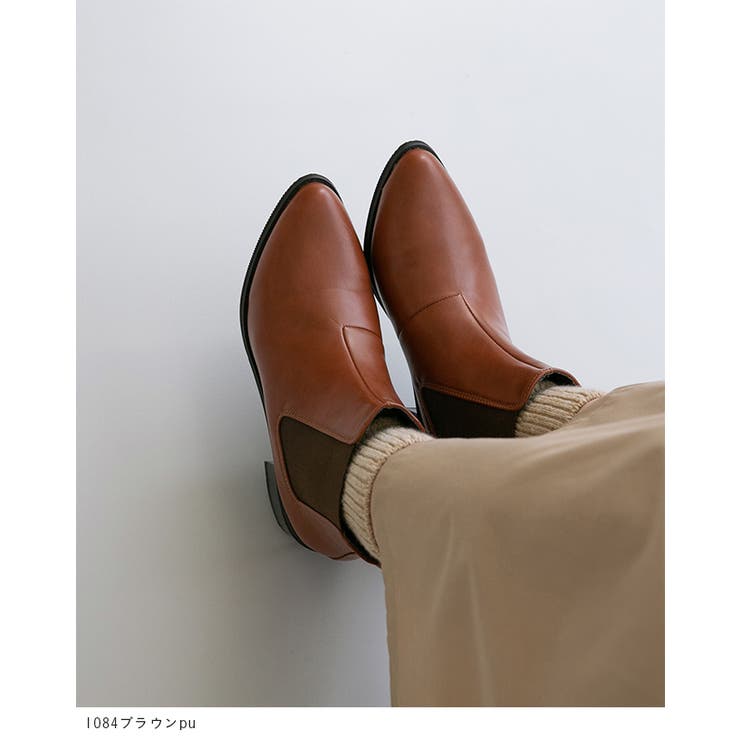 ポインテッドトゥ ローヒール サイドゴア | welleg | 詳細画像19 