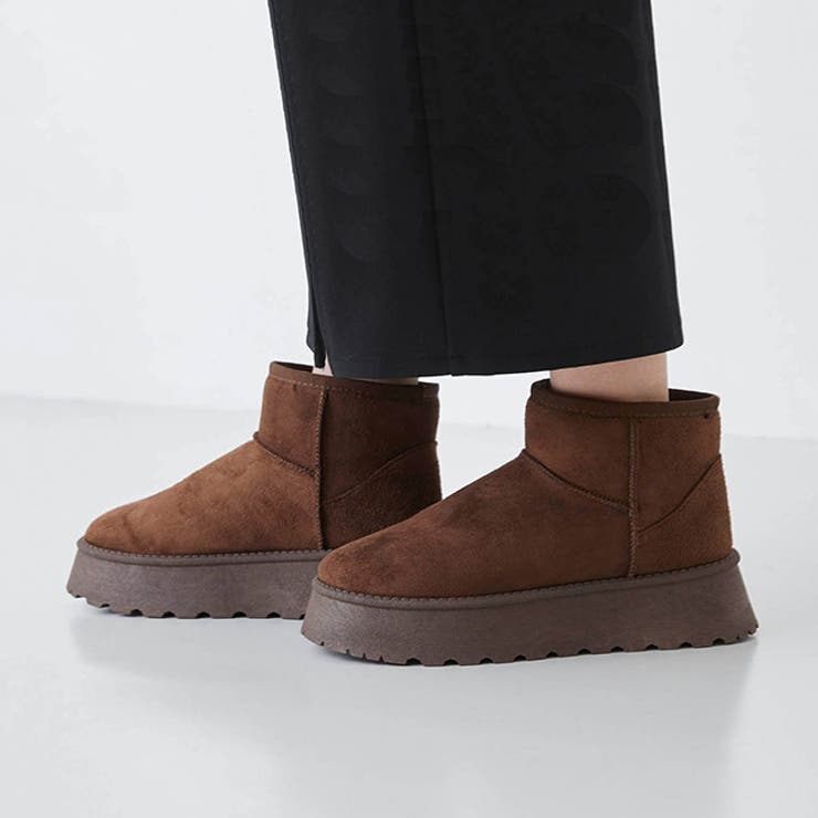 3086ダークブラウンSD | ムートンブーツ 厚底 ボア | welleg