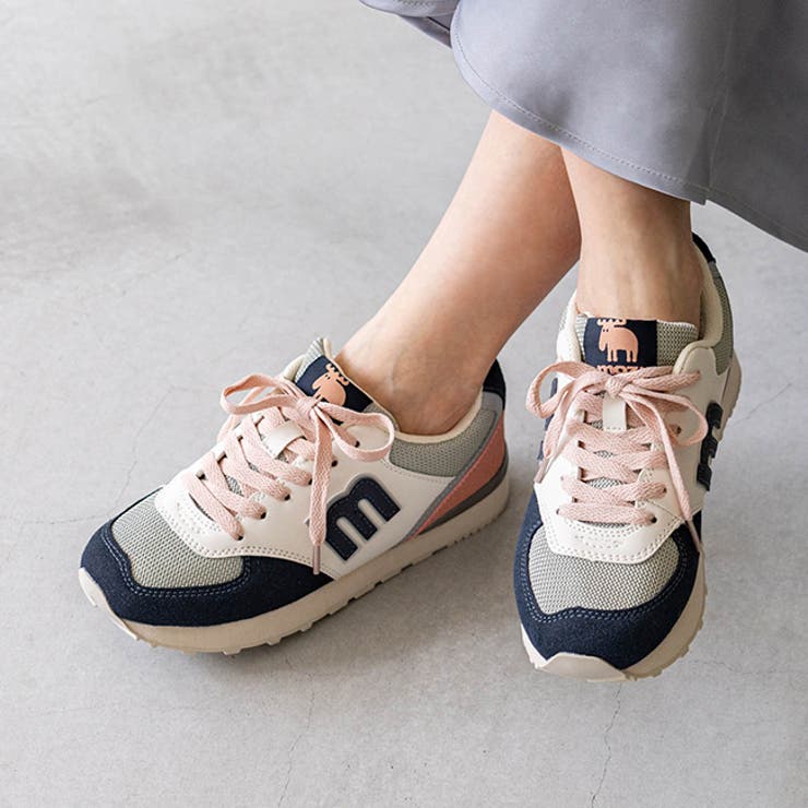 3235ネイビーxピンク | モズ moz スニーカー | welleg