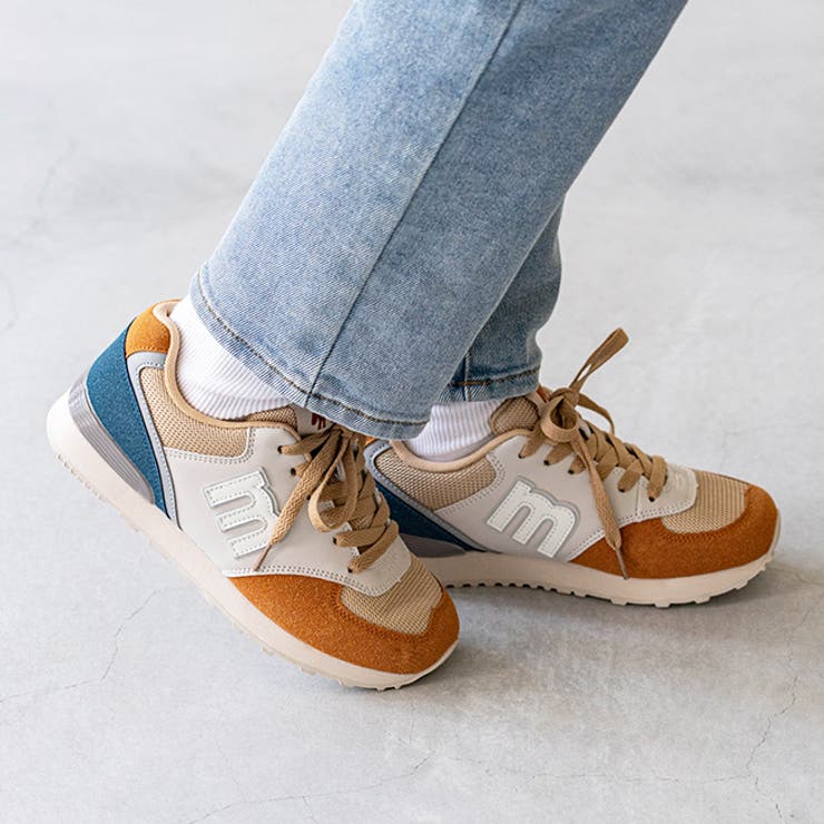 3238キャメルxブルー | モズ moz スニーカー | welleg